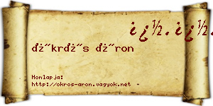 Ökrös Áron névjegykártya